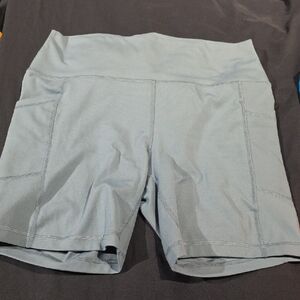 High-Waist Light Gray Women’s Active Shorts